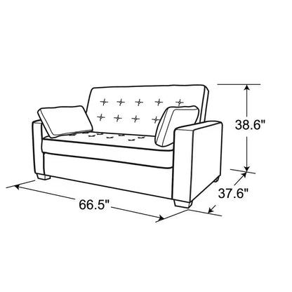 Augustus 66.5 In. Grey Polyester Full Size Sofa Bed