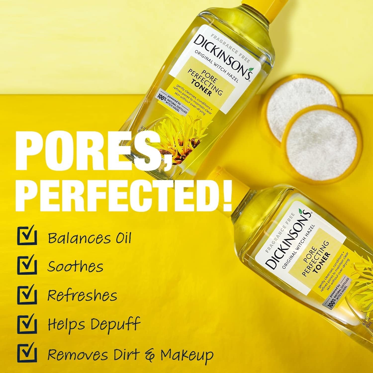 Original Witch Hazel Pore Perfecting Toner | 100% Natural Distilled Witch Hazel | America'S #1 Toner | Refines Pores | Removes Impurities & Oil | 16 Fl Oz