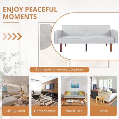 Modern Sofa, Convertible Memory Foam Sofa Futon for Living Room, Bedroom, Office,Apartment, Gray