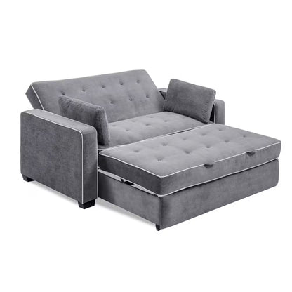 Augustus 66.5 In. Grey Polyester Full Size Sofa Bed