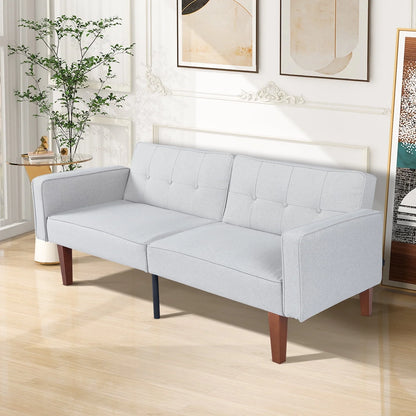 Modern Sofa, Convertible Memory Foam Sofa Futon for Living Room, Bedroom, Office,Apartment, Gray