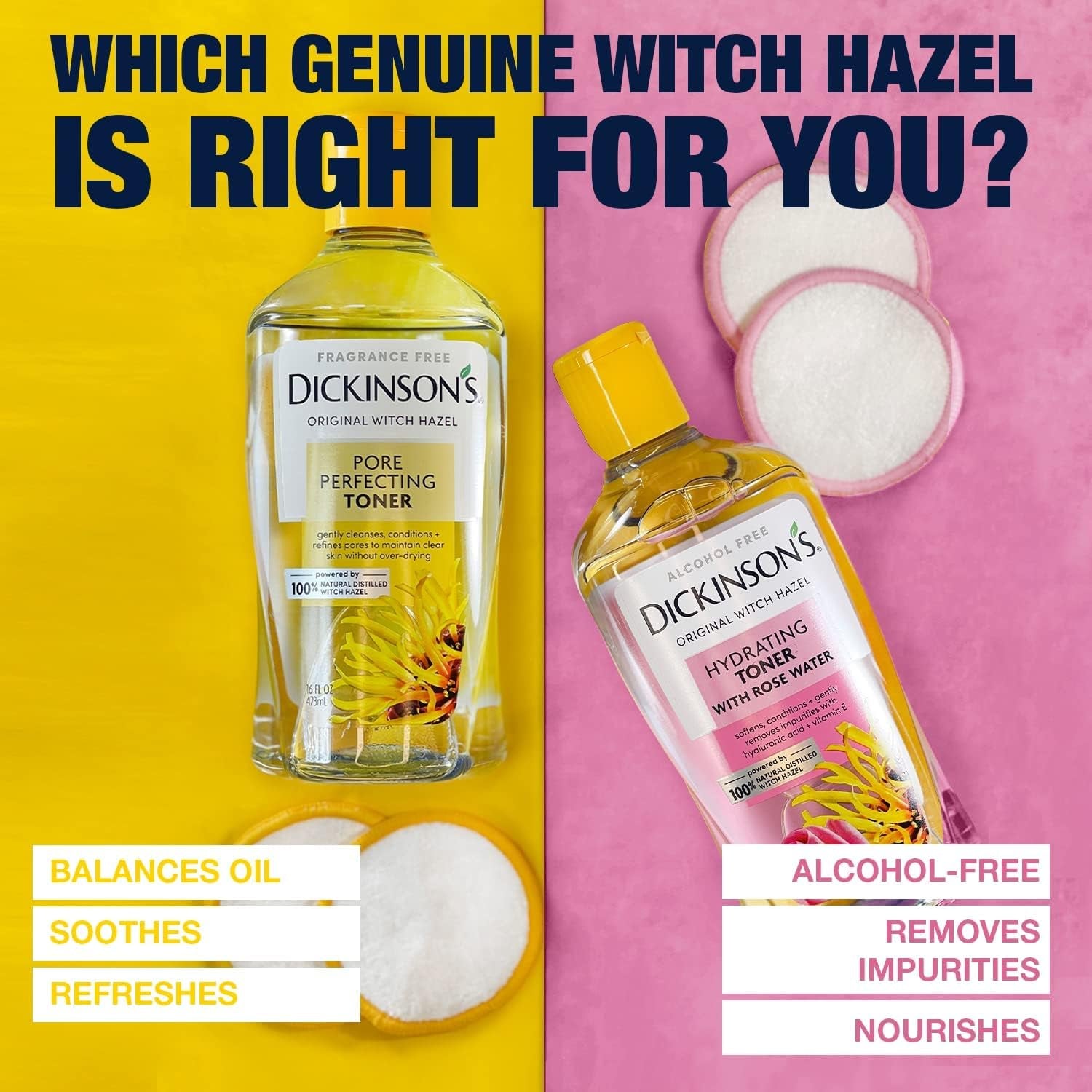 Original Witch Hazel Pore Perfecting Toner | 100% Natural Distilled Witch Hazel | America'S #1 Toner | Refines Pores | Removes Impurities & Oil | 16 Fl Oz